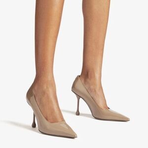 Jimmy Choo IXIA 95 Biscuit Tan Nude Camel Point Toe Pumps Heels Stunning